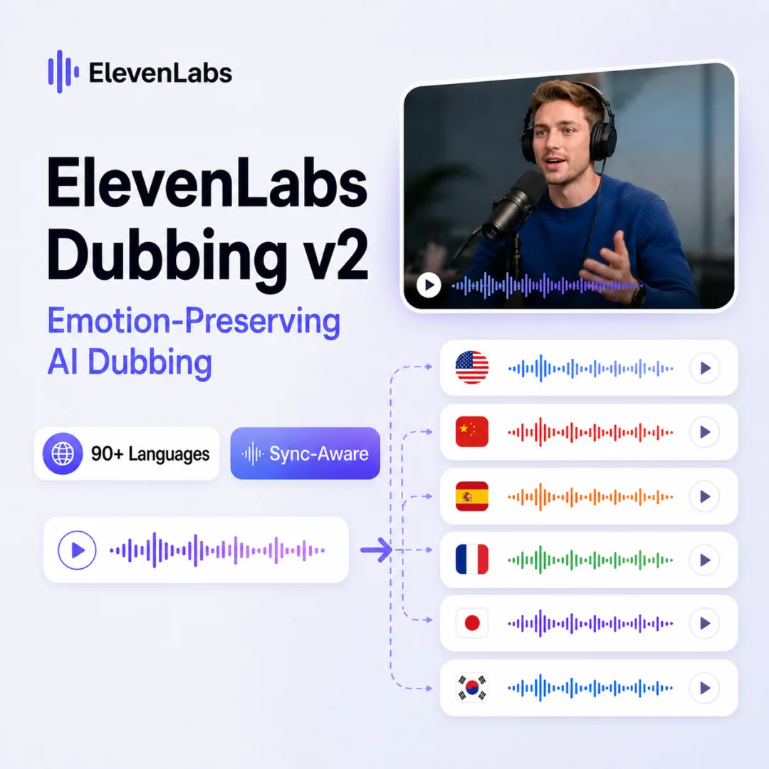 ElevenLabs Dubbing v2 — 감정과 연기까지 옮기는 차세대 AI 더빙 모델